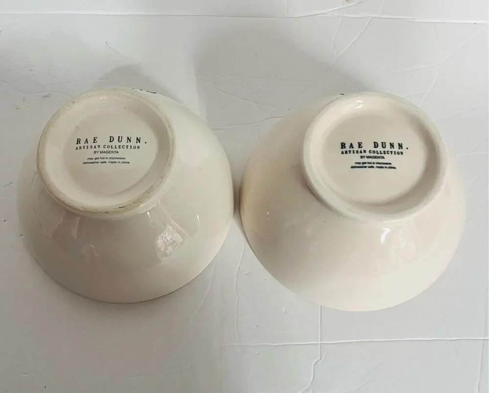 Rae Dunn HIS and HERS Bowls   EUC